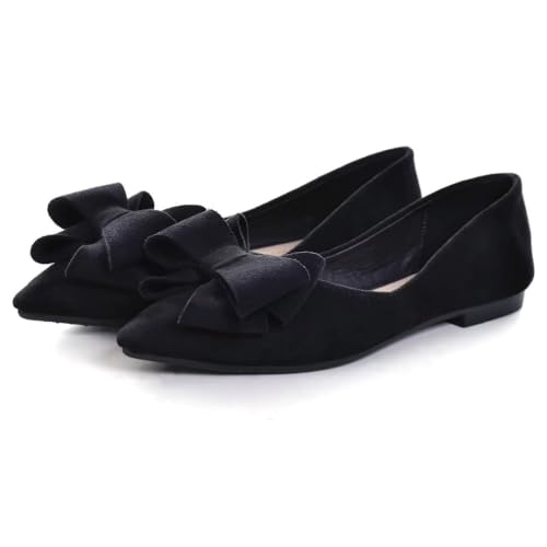 Image of TN TANGNEST Women Fashion Bowknot Flats Comfort Pointed Toe Dress Shoes