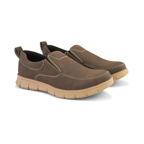 Image of STANPHORD Men Suede Slip-On Sneakers | Casual Daily Walking Shoes | Rubber Anti-Slip Sole | Lightweight Cushioned Streetwear Fashion Footwear (TPSI 5020)