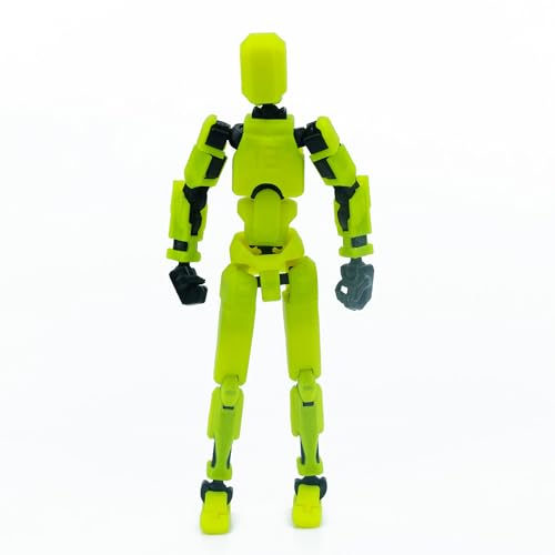 Image of Dummy 13 Action Figure Robot | Fully Articulated 3D Printed Robot Toy | 5.4-inch Collectible Figurine | Matte Finish| Unassembeled (Yellow-Black)
