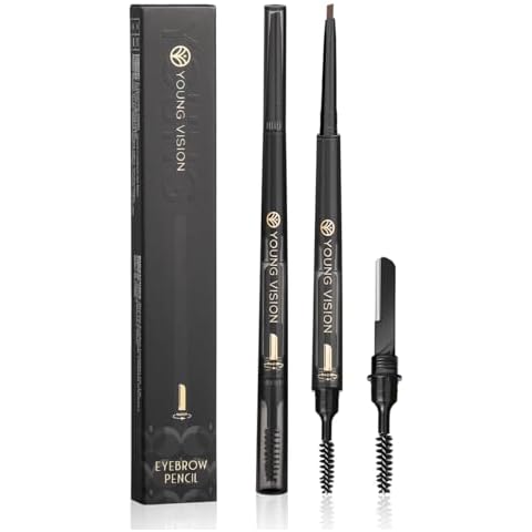 YOUNG VISION 3-in-1 Eyebrow Pencil, Eye Brow Pen, Brush and Razor Trio, Micro-Fine + Define Eyebrow Shades, Easy To Use, Long Lasting and Waterproof Cover