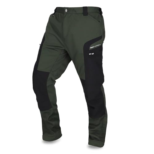 PUMA Workwear ProOne Alpine gefütterte Hosen Herren - Outdoor Hosen für Herren - Winddicht & Wasserabweisende Softshellhose - Elastische Arbeitshose Wanderhose Herren Winter - Oliv - L