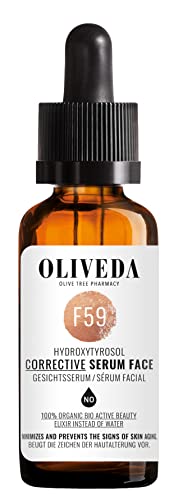 Oliveda F59 - Hydroxytyrosol Corrective Firming Face Serum | Instant effect light lines | Hyroxytyrosol, paracress extract, natural hyaluron - tightens the skin + fine pores -1 fl. oz/30ml