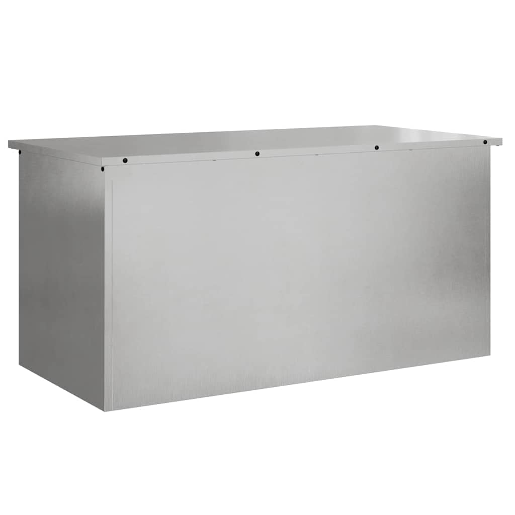 Scatola di Stoccaggio Esterno Argento 100 x 50,5 x 50 cm,Casa e Giardino,Immagazzinamento e organizzazione,Contenitori per Oggetti Domestici,18.5kg-874564