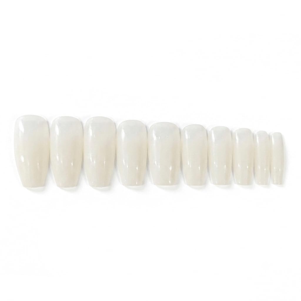 Glamorous Medium Coffin Acrylic Nail Tips 500PCS Full Cover False Nail Tips 10 Sizes 50 PCS Each Size Durable Flexible Artificial Nails for DIY Extensions & Salon Use-image-12