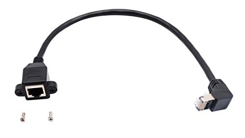 Cable Extensión CAT6 RJ45 Ángulo 90° Macho a Hembra 1ft miniatura 4