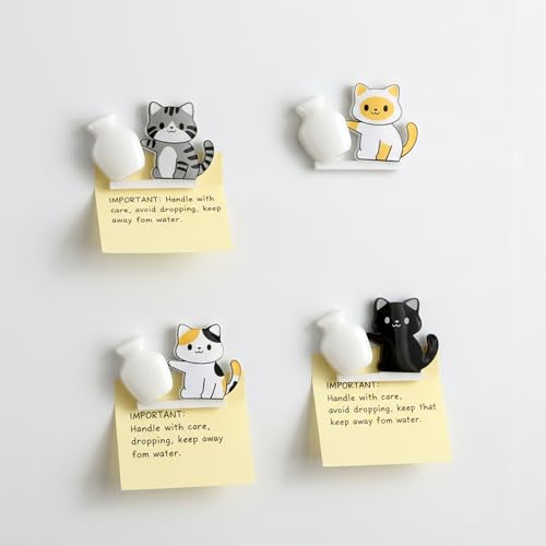 Imanes Decorativos Set 4 Piezas Gatos Pushing Vase miniatura 4