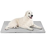 Toozey Alfombra Refrescante para Perro Gato Autoenfriamiento - Alfombra de Gel Activada por Presión para Perros Mediano/Grande, a Prueba de Arañazos/Impermeable/Antideslizante, Gris XL(122*70cm)