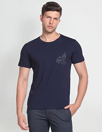 Image of Arrow Sport Men Regular fit CottonShort Sleeves Single Jersey Cotton T-Shirt