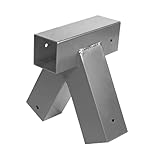 Relaxdays Schaukelverbinder, A-Form, 90°-Winkel, für 90x90 mm Kantholz, pulverbeschichteter Stahl, Schaukelwinkel, grau