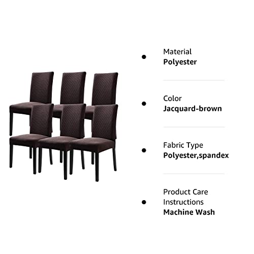 Fuloon 6 Pack Super Fit Stretch Removable Washable Short Dining Chair Protector Cover Seat Slipcover For Hotel, Dining Room, Ceremony, Banquet Wedding Party #TOP7