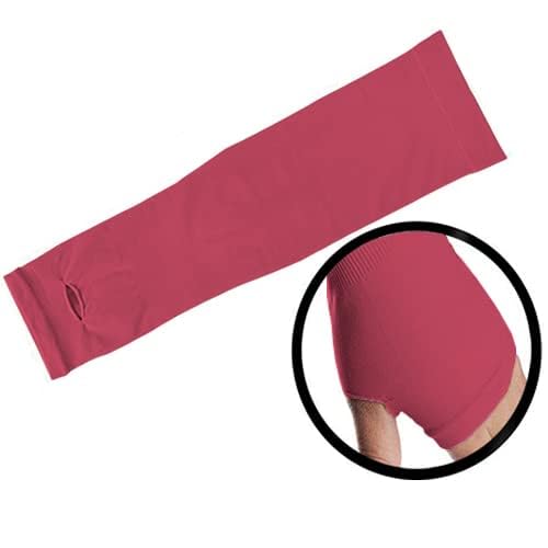 Shirsh UV Sun Protection Arm Sleeves With Thumb Hole For Summer - UPF 50 - Arm Cover For Tanning And Sunburn Protection - 1 Pair (Pink) - Image 6 thumbnail