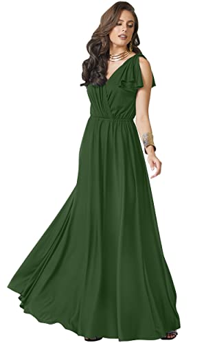 Image of KOH KOH Womens Long Sleeveless Bridesmaid Wedding Guest Prom Maxi Dress