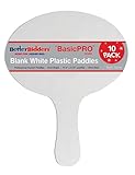 Better Bidders Plastic Paddles, Blank, 2mm Thick, White (10 Pack, Oval), 