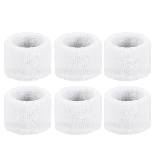 M METERXITY Lot 6 genouillères élastiques coton, tennis/basket/course, blanc 8x5cm