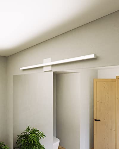 Image of Sonneman Modern Lighting 2772.03 Stix 1-Light LED Linear Vanity Lighting Fixture for Bathroom, Installs Horizontal or Vertical - 3000K - 40 inch - Satin White