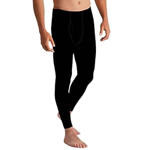 NOLOGO KATIACALZE Calzamaglia Termica da Uomo Invernale Sport Lavoro Work Sci Montagna Leggings Intimo Felpata in Microfibra Pile Aperta Scaldamuscoli Fitness Running Sottotuta Moto Nero M/L-XL-XXL