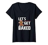 Photo Gallery donna lets get baked gingerbread funny husband wife christmas gift maglietta con collo a v Photo Gallery donna lets get baked gingerbread funny husband wife christmas gift maglietta con collo a v