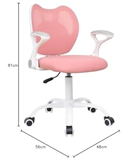 AVANTI TRENDSTORE Erchie - Sedia girevole e regolabile in altezza con bracciolo da scrivania o ufficio, nel colore rosa. LAP ca. 56x81-93x48 cm