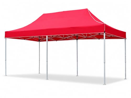 Image of Invezo Outdoor Gazebo Canopy Tent 10 x 20 feet - Waterproof Tent, 2 mins Installation with Metal sockets and Heavy top Cover (RED, SEMI Premium (42 KGS))