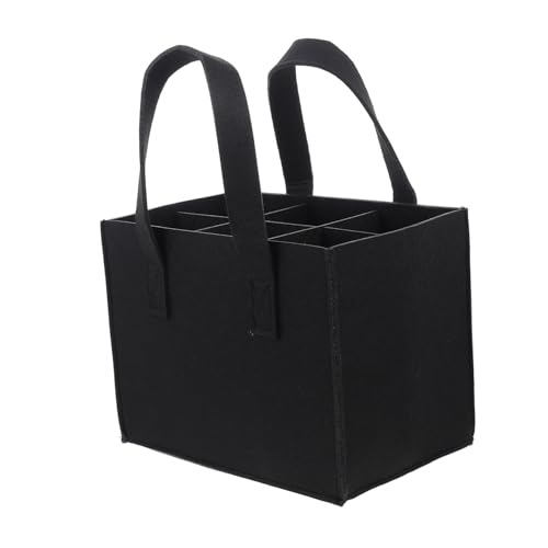 KICHOUSE Divided Wine Bottle Storage Bag Portable Felt Carrier for Bottles Stylish Red Wine Tote with Removable Partition for Safe Transport and Storage Bag