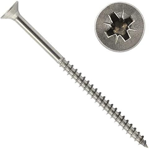 OPIOL QUALITY® Spanplattenschrauben mit Senkkopf und Kreuzschlitz POZI Z 6x60 mm aus Edelstahl A2 V2A Teilgewinde Holzschrauben Universalschrauben Cover
