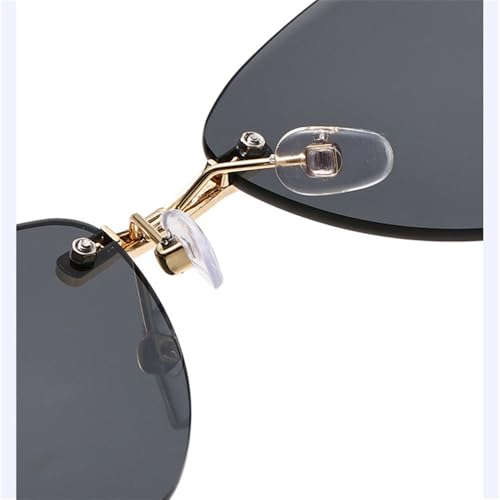 Triangle Rimless Sunglasses Female Suneyeglass Gradient Color UV400 Protection4