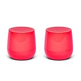 Lexon - Twin MINO+ Par de Altavoces Rosa Fluo Bluetooth 6W Recargable por Inducción (Qi)