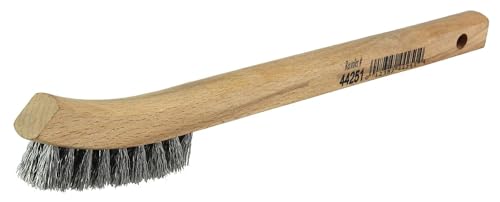 Image of Weiler 44251 Small Hand Wire Scratch Brush, Crimped Aluminum Fill, Wood Block, 2 x 9 Rows, Made in The USA (Pack of 36)