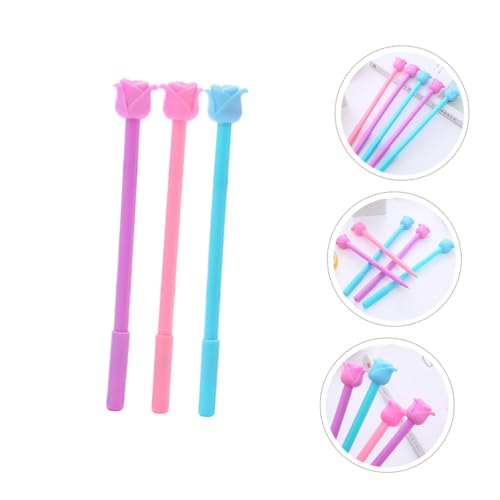 SHOWERORO 12 bolígrafos gel en forma de rosa punta fina 0.5mm miniatura 4