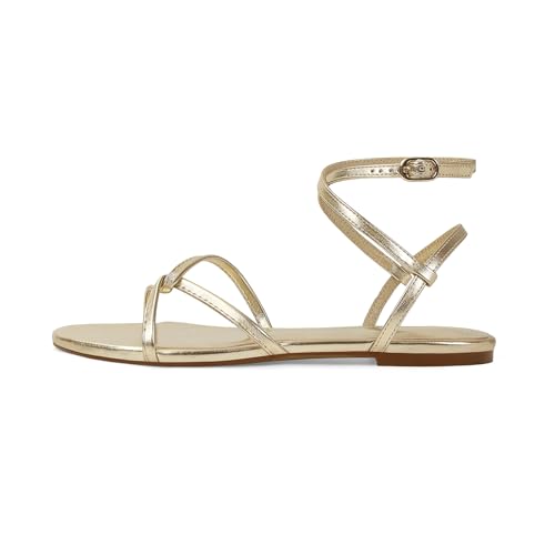 Image of SOVANYOU Strappy Sandals for Women Dressy Flat Sandals Open Toe Cute Summer Sandal with Cross Ankle Strap