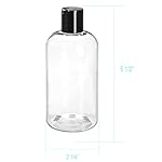 ljdeals 8 oz Clear Plastic Empty Bottles with Black Disc Top Caps, Squeezable Refillable Containers for Shampoo, Lotions, Cream and More, Pack of 2, BPA Free, Made in USA - Image 2