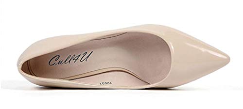 Cull4U Women's Formal Tuesday Pumps Shoes (5.5 M US,Nude Patent) - Image 4