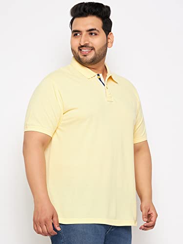 Image of Club York Men Cotton Blend Half Sleeve Polo Neck Solid Plus Size T-Shirt