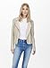 ONLY Damen Biker Kunstleder Jacke | Langarm Shacket Übergangs Blazer | PU Coated Shirt ONLGEMMA, Farben:Beige, Größe:38