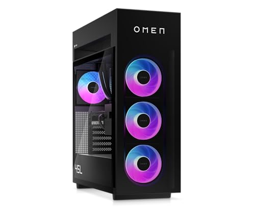 Image of OMEN MAX 45L Gaming DT GT23-0050 PC, Windows 11 Pro, AMD Ryzen 7, 32GB RAM, 1TB SSD, NVIDIA GeForce RTX 5070, Shadow Black