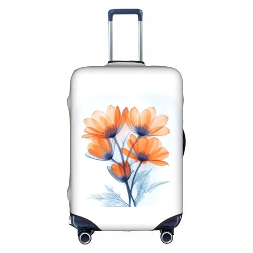 orange daisy flower art Elastic Travel Luggage Cover Travel Suitcase Protective Cover