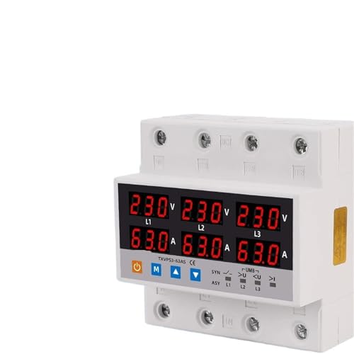 Voltmètre asynchrone triphasé réglable avec relais de protection 63A - 4
