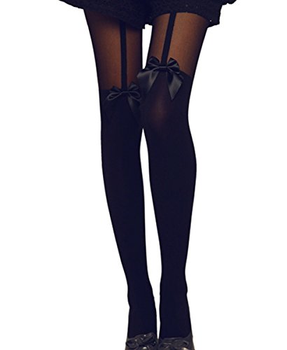 Mangotree Mode Schwarzes Kreuz Band Vintage Ausdehnungs-Strumpfhosen Pantyhose Ultradünne Strümpfe Bandage Jahrgang Leggings Strumpfhosen (One size, A# Schwarz) Cover