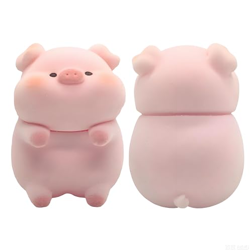 Cute Furry Animal Rear View Mirror Accessories，Funny Piggy Figurines Vehicle Center Screen Dashboard Decoration， computer monitor decoration for Women/Men