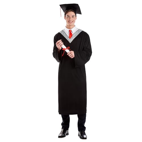 Costume de diplômé de fête à thème chapeau et robe taille adulte