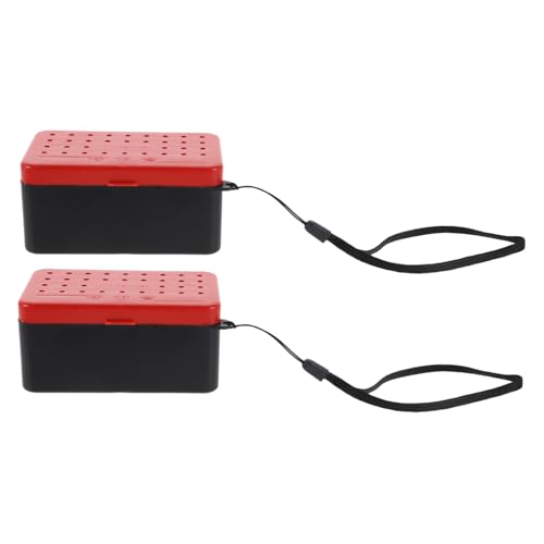 lurrose 2個 保鮮ダブルレイヤー釣り餌ボックス 透気性プラスチック製 携帯用仕切り付き餌コンテナ 淡水 海水対応 大人向け