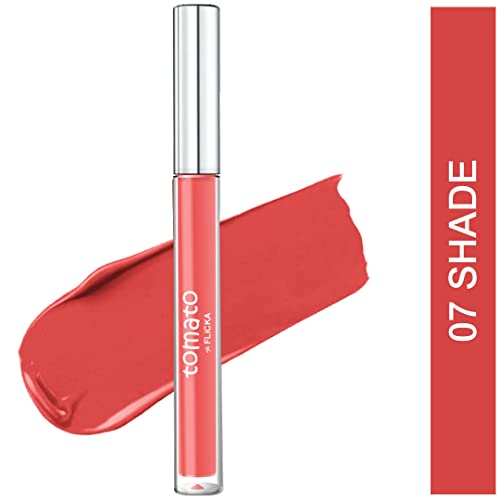 Image of FLiCKA Tomato Liquid Lipstick| Transfer Proof, Smudge Proof, Non-Sticky, Creamy Lightweight Lipstick For Women, Shade 7, 2ml