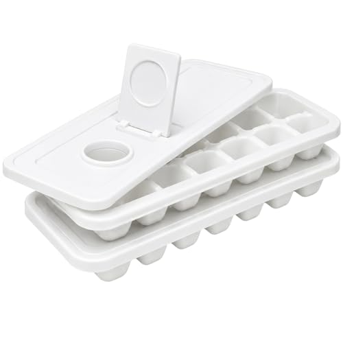 2-Pack de cubeteras blancas de plástico con tapa miniatura 2