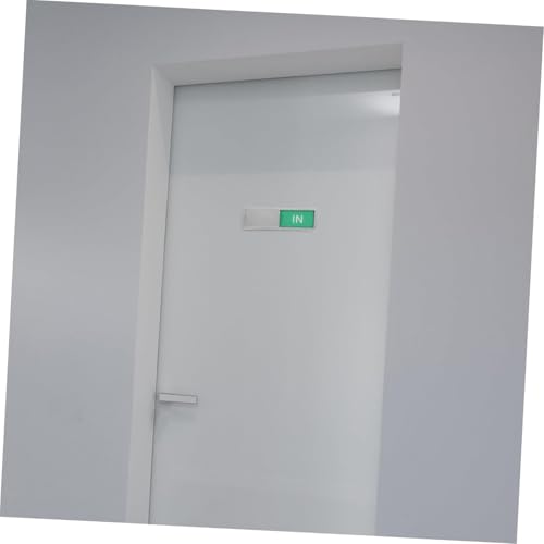 Image of Vacant Occupied Door Sign for Home & Office Silver Slider with OUT /IN Status Display for Restrooms Meeting Rooms Hospitals Easy-to-Read (6.97 * 2.04in)
