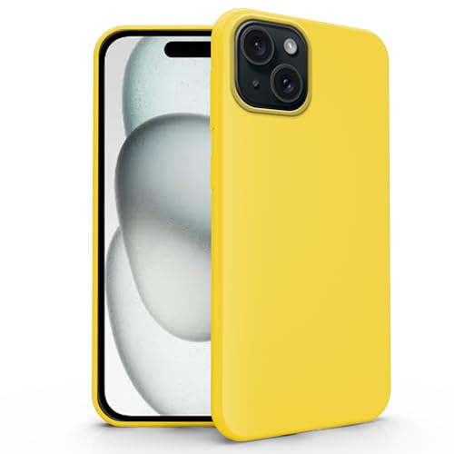 N NEWTOP Cover Compatibile per iPhone 15, Custodia TPU SOFT Gel Silicone Ultra Slim Sottile Flessibile Case Posteriore Protettiva Anti Urto Guscio Proteggi Scocca (Giallo)