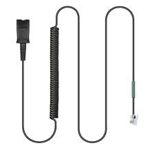 U10P Headset Adapter RJ9 to QD Cable for Plantronics Quick Disconnect Headset Cord Compatible with Polycom VVX411 VVX410 VVX311 VVX310 Plantronics ShoreTel Avaya NEC Aastra Mitel Nortel Landline Phone