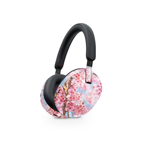 Image of MightySkins Carbon Fiber Skin Compatible with Sony WH-1000XM5 Headphones - Cherry On Sky | Protective, Durable Textured Carbon Fiber Finish | Easy to Apply