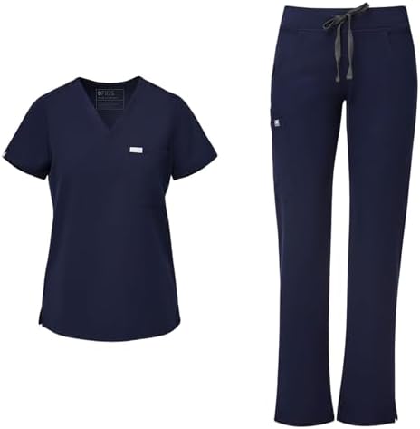 FIGS Catarina Top & Kade Cargo Pants Scrub Set for Women — Classi...