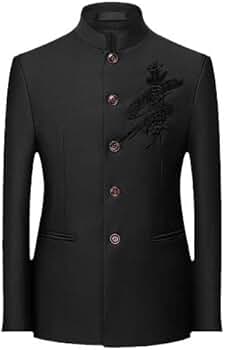 ジャケット・アウター 7440 37 1 Double Slash Stand Collar Suit Autumn Retro Suit Blazer Coat Men Single-Breasted Stand-Up