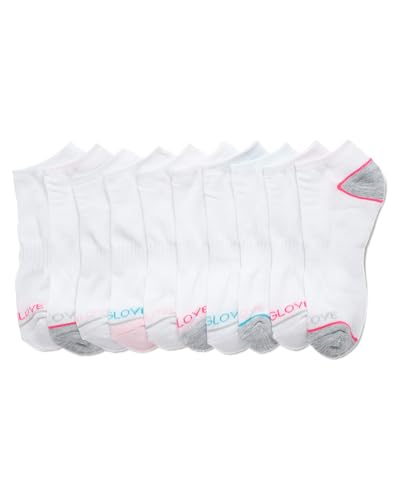 Body Glove Girls' 10 Pack Performance Cushion Athletic No Show Ankle Socks - Kids Low Cut Running Socks4